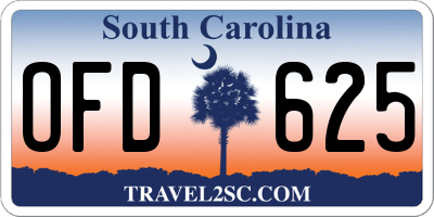 SC license plate OFD625