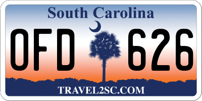 SC license plate OFD626