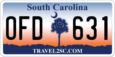 SC license plate OFD631