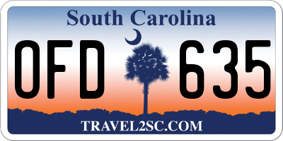 SC license plate OFD635
