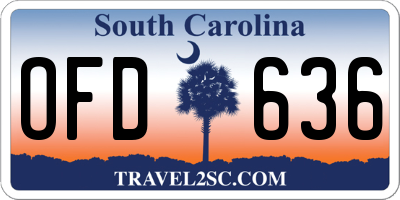 SC license plate OFD636