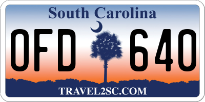 SC license plate OFD640