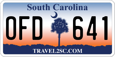 SC license plate OFD641
