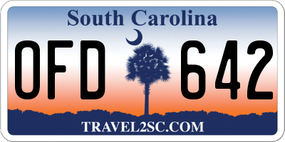 SC license plate OFD642