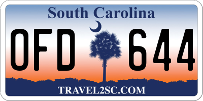 SC license plate OFD644