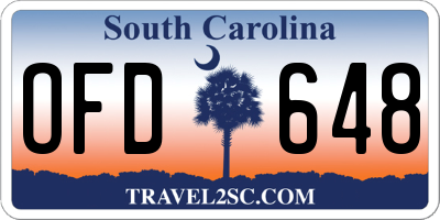 SC license plate OFD648