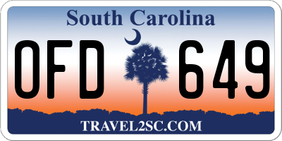SC license plate OFD649