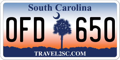 SC license plate OFD650