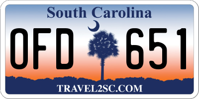 SC license plate OFD651
