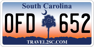 SC license plate OFD652