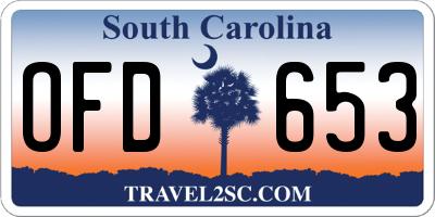 SC license plate OFD653