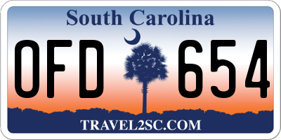 SC license plate OFD654