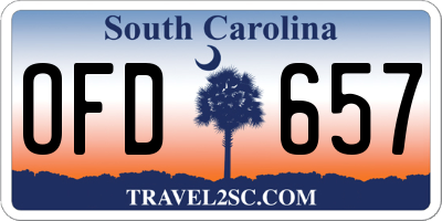 SC license plate OFD657
