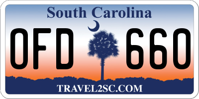 SC license plate OFD660