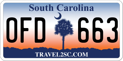 SC license plate OFD663