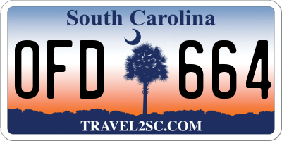 SC license plate OFD664
