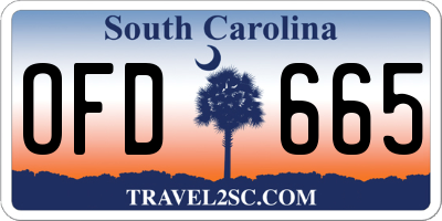 SC license plate OFD665