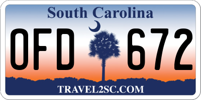 SC license plate OFD672