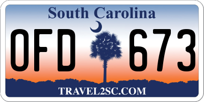 SC license plate OFD673