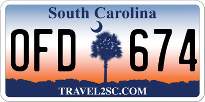 SC license plate OFD674