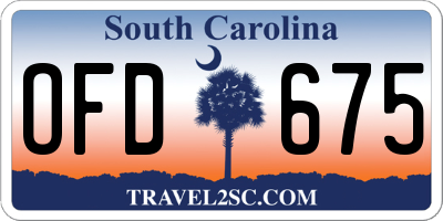 SC license plate OFD675