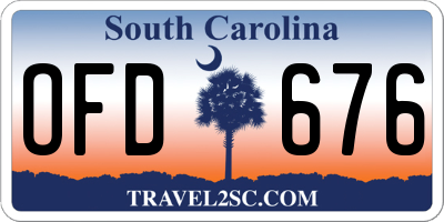 SC license plate OFD676