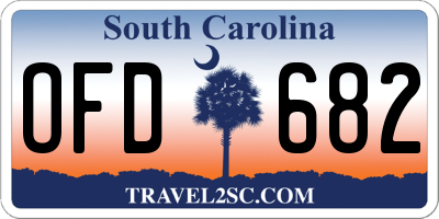 SC license plate OFD682
