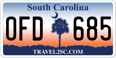 SC license plate OFD685