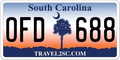 SC license plate OFD688