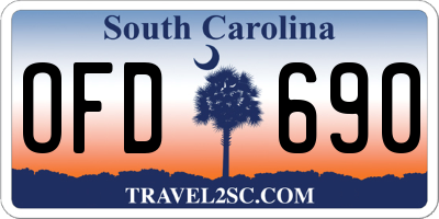 SC license plate OFD690