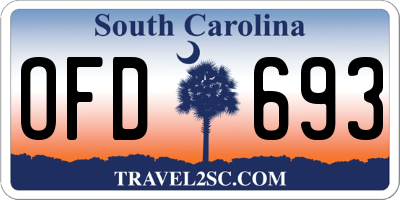 SC license plate OFD693