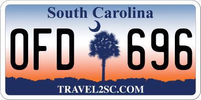 SC license plate OFD696