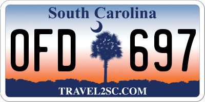 SC license plate OFD697