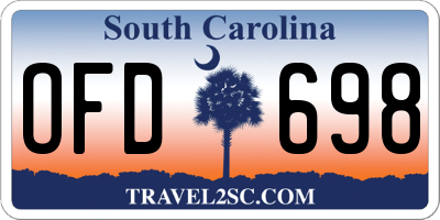 SC license plate OFD698