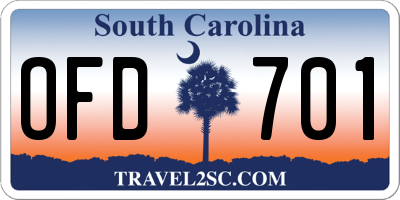 SC license plate OFD701
