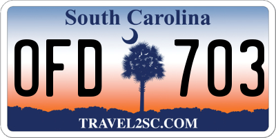 SC license plate OFD703