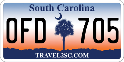 SC license plate OFD705