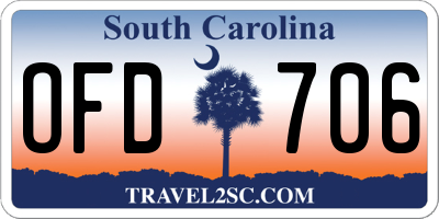 SC license plate OFD706