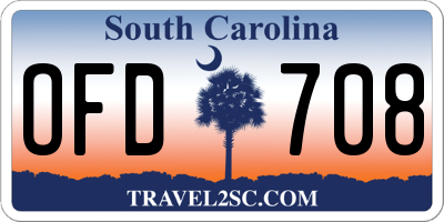 SC license plate OFD708
