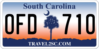 SC license plate OFD710