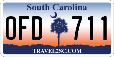 SC license plate OFD711