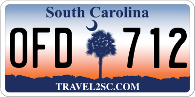 SC license plate OFD712