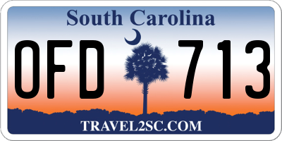 SC license plate OFD713