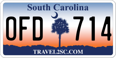 SC license plate OFD714