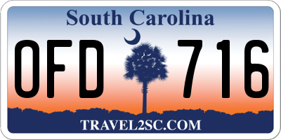 SC license plate OFD716