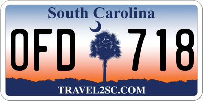 SC license plate OFD718