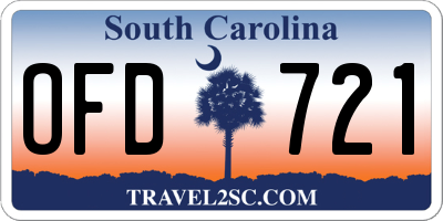 SC license plate OFD721
