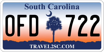 SC license plate OFD722