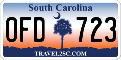 SC license plate OFD723