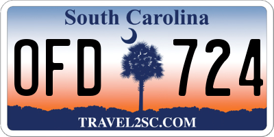 SC license plate OFD724